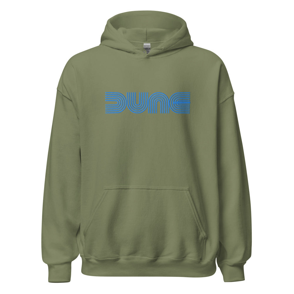 Dune Hoodie - Military Green Color - Blue Embroidery - https://ascensionemporium.net